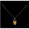 Image 2 : 11.93 ctw Ametrine and Diamond Pendant With Chain - 14KT Yellow Gold