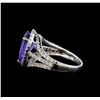 Image 3 : 18KT White Gold 3.62 ctw Tanzanite and Diamond Ring