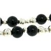 Image 2 : Tiffany & Co. Sterling Silver & Black Onyx Graduated Bead Ball Long 32" Necklace