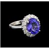 Image 1 : 14KT White Gold 3.21 ctw Tanzanite and Diamond Ring