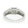 Image 6 : Modern 18k White Gold Princess & Pave Diamond Band Ring in Invisible Setting