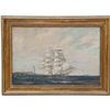 Image 2 : Signed Clipper Ship, Lighthouse, Maritime Oil Painting