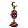 Image 2 : Russian Harlequin Rooster Trinket Jewel Box Clock Egg