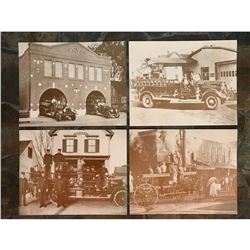 Vintage Firetrucks, Firehouses Sepia Tone Photo Prints