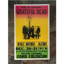 Grateful Dead, Neville Brothers Vintage Style Oakland CA Concert Poster