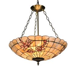 Mosaic Style Seashell Dragonfly Ceiling Pendant Light