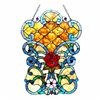 Image 1 : Tiffany-style Victorian Rose Stained Glass Window Panel