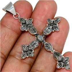 Herkimer Diamond & Sterling Silver Cross Pendant