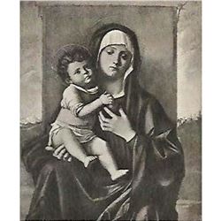 Vintage c1920â€™s Half-tone Print, #251 Madonna and Child