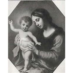 Vintage c1920â€™s Half-tone Print,#416 Madonna with the Child Jesus