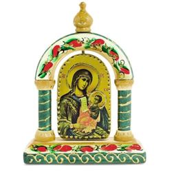 Mary & Jesus Christ Russian Icon Wooden Tabletop Shrine