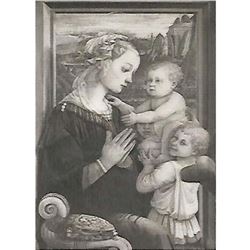 Vintage c1920â€™s Half-tone Print, #241 Madonna with the Child Jesus