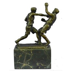 Two Boxers, Boxing Trophy Bronze Gym Sculpture
