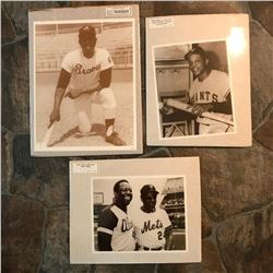 Hank Aaron & Willie Mays Baseball Sepia Tone Photo Prints
