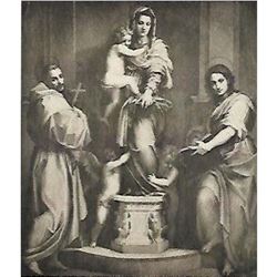 Vintage c1920â€™s Half-tone Print, #357B Madonna of the Harpies