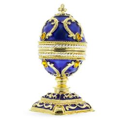 Russian Royal Cross Jewel Trinket Box Photo Egg