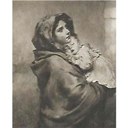 Vintage c1920â€™s Half-tone Print, #1112 Madonna and Child