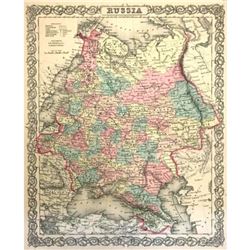 1850's J. H. Colton Map of Russia