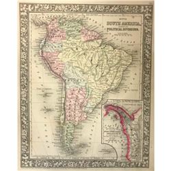 19thc Mitchell Map of South America