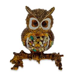 Jeweled Owl Trinket Jewelry Box