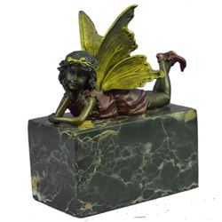 Little Girl Fairy Bronze Bookend Sculpture