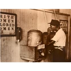 African American History, Black Americana, Colored Drinking Fountain, Sepia Tone Photo Print