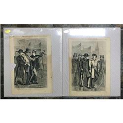 Pair of 19th Presidential Election Engravings, Scenes At The Polls, New York