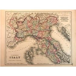 19thc Colton Map or Northern Italy