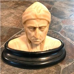 1920's Alabaster Bust of Dante Sculpture