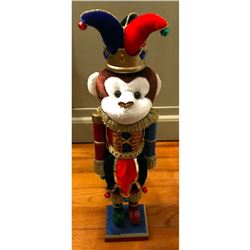 Monkey Jester Christmas Holiday Wooden Nutcracker Decoration