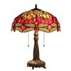 Image 1 : Tiffany-style Stained Glass Dragonfly Table Lamp