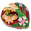 Image 1 : Floral Heart Shaped Butterfly Jewel Trinket Box