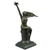 Image 1 : Signed Gennarelli, Woman With Bird Bronze Sculpture