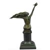 Image 3 : Signed Gennarelli, Woman With Bird Bronze Sculpture