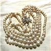Image 1 : 9-14mm White Shell Pearl Four Strand Sterling & Crystal Necklace