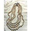 Image 2 : 9-14mm White Shell Pearl Four Strand Sterling & Crystal Necklace
