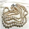 Image 3 : 9-14mm White Shell Pearl Four Strand Sterling & Crystal Necklace