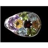 Image 3 : Rainbow Multi-Gemstone & Sterling Silver Slider Pendant