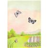 Image 1 : 1920's Silvery Blue Butterfly Color Lithograph Print