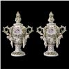 Image 1 : Pair of Porcelain Cherubs & Floral Vases