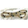 Image 2 : Vintage Mid-Century Faux Pearls & Onyx Beads 36" Rope Necklace
