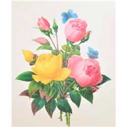 After Pierre-Jospeh RedoutÃ©, Floral Print, #127 Rose jaune et de Rose du Bengale ( Rose )