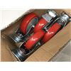 Image 1 : Red Premium Commercial Grade Swivel Double Bearing Caster Wheels (4)
