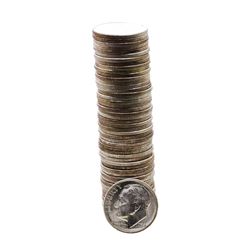 Roll of (50) Brilliant Uncirculated 1954 Roosevelt Dime Coins