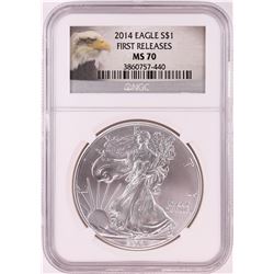 2014 $1 American Silver Eagle Coin NGC MS70 First Releases