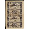 Image 1 : Uncut Sheet of (4) 1800's $5 Canal Bank New Orleans, Louisiana Obsolete Notes