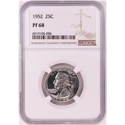 1952 Proof Washington Quarter Coin NGC PF68