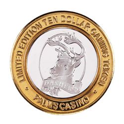 .999 Silver Palms Casino Las Vegas Nevada $10 Limited Edition Gaming Token