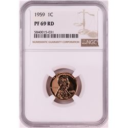 1959 Proof Lincoln Memorial Cent Coin NGC PF69RD