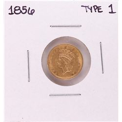 1856 Type 1 $1 Indian Princess Head Gold Dollar Coin